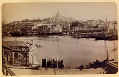 The City of Marseille and Its Surroundings circa 1885-1890: The Old Port and Notre Dame de la Garde, Private Collection