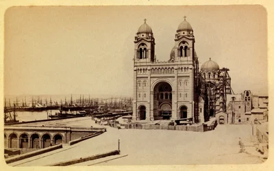 The city of Marseille and its surroundings around 1885-1890: the cathedral under construction