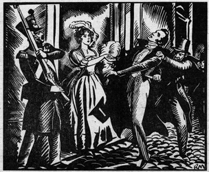 The death of the Duke of Berry (1778-1820) on 13/02/1820 at the Royal Academy of Music. The nephew of King Louis XVIII is murdered at the Opera by Louvel, a republican wanting to quench the royal dynasty. Illustration taken from „Le Petit Journal