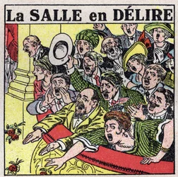 The Effects of Music: Spectators of a Theatre Expressing Their Joy with Shouts, Applause and Flowering Flowers. Anonymous Illustration from 1925. Private Collection