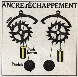The Pendulum: Application to Clocks with the Escape Anchor. Anonymous Illustration from 1925. Private Collection
