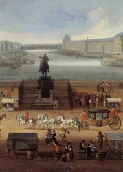 Traffic on the Pont Neuf in Paris in the 17th century (detail)