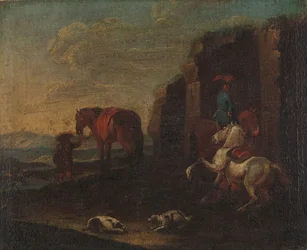 Travellers by a Ruin