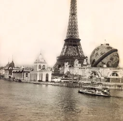 Universal Exposition of 1900 in Paris: The Celestial Globe and the Eiffel Tower - private collection