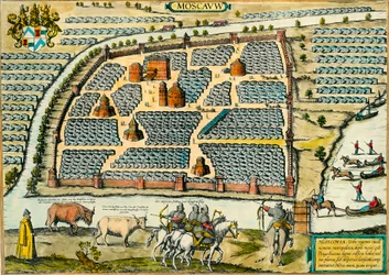 View of Moscow in the Middle Ages. Engraving. Private collection