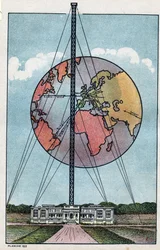 View of the continental station belonging to the T.S.F. station of Saint Assisi in France. Anonymous illustration from 1925. Private collection.