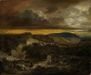 Evening Landscape with Returning Hermits