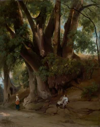Italian Landscape with Trees (Road near Albano)