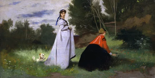 Two ladies in a landscape