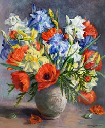 Poppies and Irises