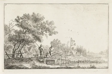 Three Fishermen on a Bridge