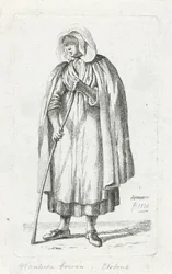 Woman with a Cape and a Stick