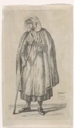 Woman with a Cloak and a Stick