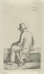 Seated Man on a Wall (series title: 12 Study Figures)