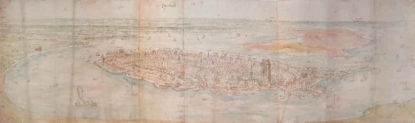 Panoramic View of Dordrecht from an Elevated Point to the West