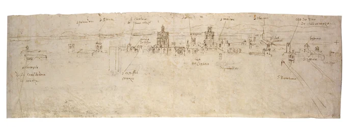 Sketch of the Lagoon of Valencia, la Albufera and Adjacent Coast and Countryside (Recto); Sketches of Several Buildings in Valencia (Verso)