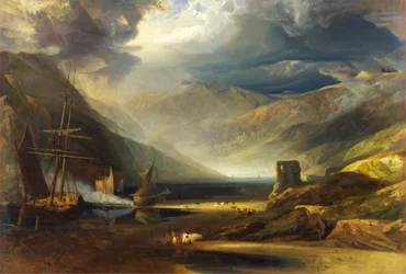 A Scene on the Coast, Merionethshire - Storm Passing Off
