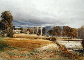 Bolton Abbey from the River Wharfe, South View