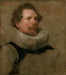 Head of a Bearded Man Wearing a Wheel Ruff