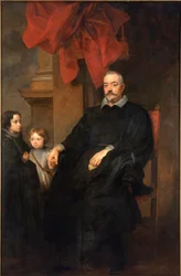 Portrait of Genoese nobles with two young girls