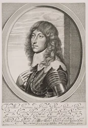 Portrait of Prince Rupert, Count Palatine of the Rhine and Duke of Bavaria, engraved by William Faithorne