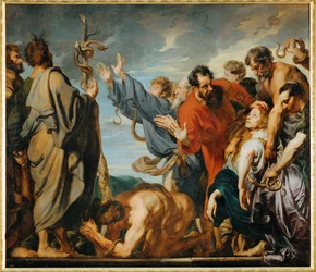 The Brazen Serpent: Moses Holds the Brazen Serpent