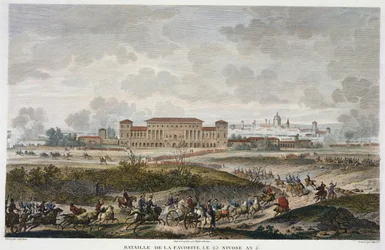The Battle of La Favorite, 25 Nivose, Year 5 (January 1797) Engraved by Jean Duplessi-Bertaux