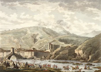 The Battle of Millesimo, 25 Germinal, Year 4 (April 1796) Engraved by Jean Duplessi-Bertaux (1747-1819)