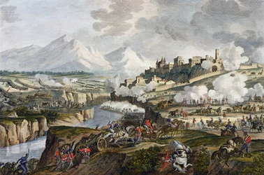 The Battle of Roveredo, 18 Fructidor, Year 4 (September 1796) engraved by Jean Duplessi-Bertaux