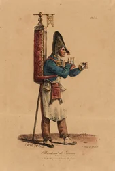 The Tisane Seller, number 13 from The Cries of Paris series, engraved by Francois Seraphin Delpech