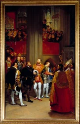 Charles V received by Francois I at the abbey of Saint Denis in 1540