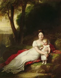 Hortense Eugenie de Beauharnais, Queen of Holland, with her son Charles Louis Napoleon Bonaparte, the future Napoleon III