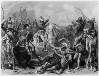 Napoleon Bonaparte at the Battle of the Pyramids, engraved by Jean Jacques Frilley