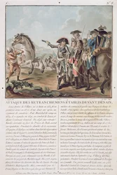 Attack on the trenches established in front of Denain, 1712, engraved by Louis Le Coeur, 1787
