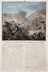 Combat near Freiburg, 1643, engraved by Jean Baptiste Morret, 1787