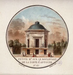 Small house on the boulevard of the Porte Saint Antoine. In picturesque views of the main buildings of Paris by Sergeant