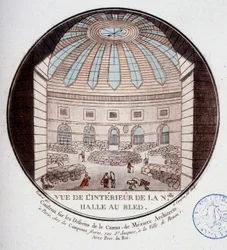 View of the Interior of the New Market Hall Built by Le Camus de Mézières Between 1763 and 1766, Today the Stock Exchange in Paris