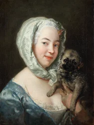 Marie de Rège, née Pesne, with a Pug