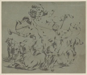 Cupid as Hunter with Dogs