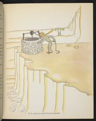 The Little Prince at the well, illustration from 
