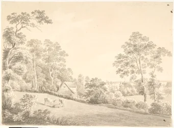 Landscape with House and Cows by the Elbe