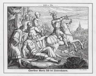 Maurice, Elector of Saxony, mortally wounded at the Battle of Sievershausen