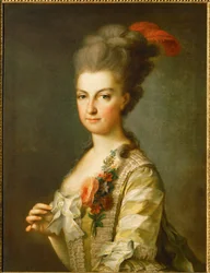 Archduchess Marie-Christine in a Striped Silk Dress