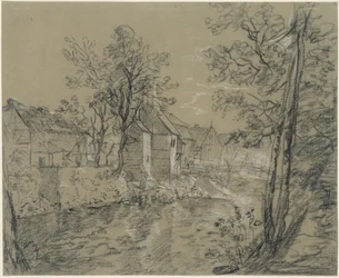 Houses by the River (Houses on the Weißeritz in the Plauen Valley near Dresden)