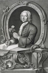 Portrait of Georg Dionysius Ehret, engraved by Johann Jakob Haid