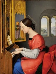 Saint Cecilia of Rome playing the organ - Painting by Anton Josef Drager (1794-1833)