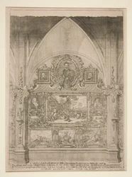 Interior Arched Niche Decorated with Portraits and Genre Scenes