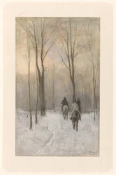 Riders in the Snow in the Haagse Bos