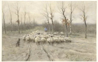 Sheep Flock on the Heath near Laren
