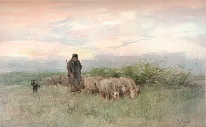 Shepherd and Flock, 19th Century